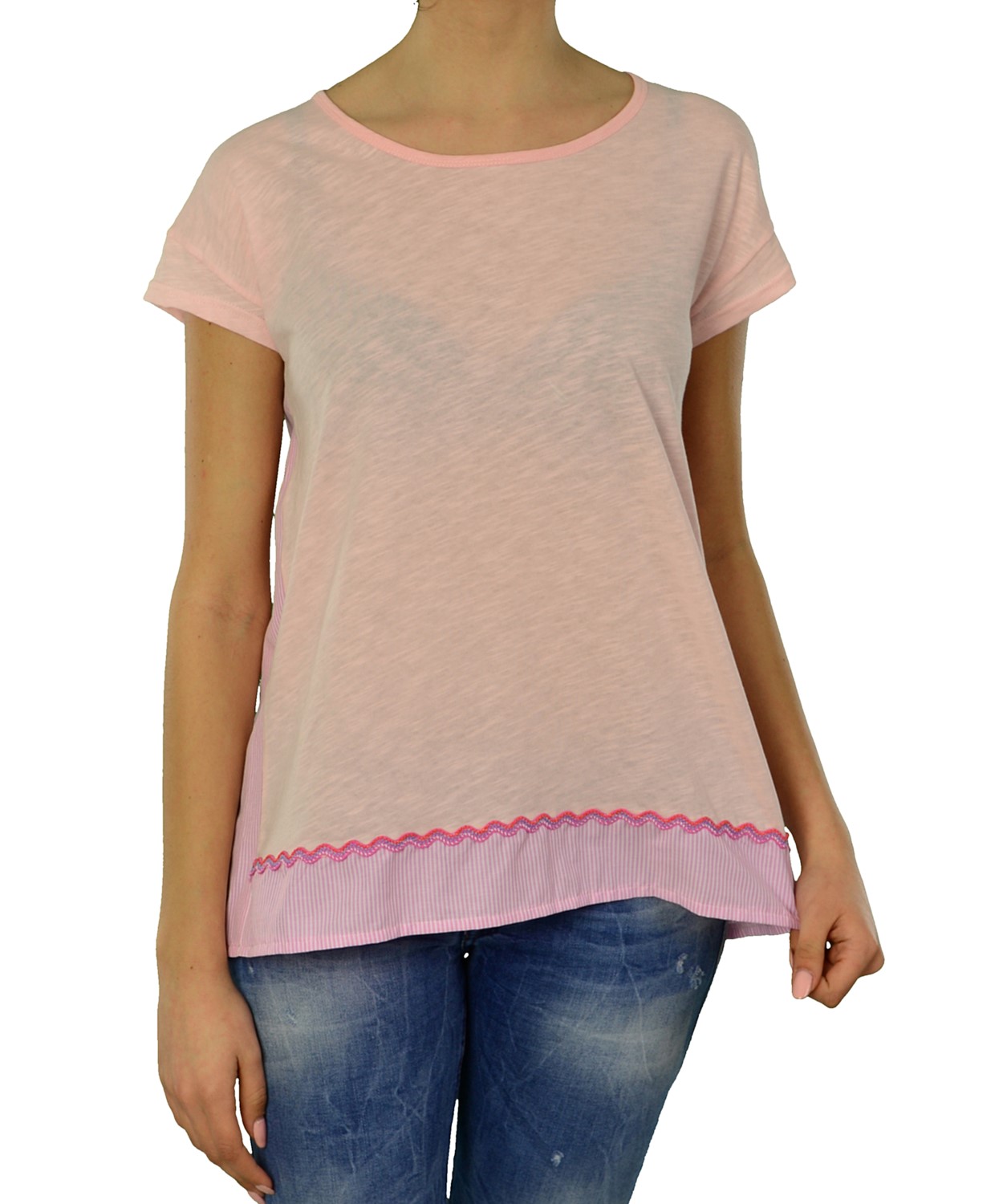 Γυναικείο t-shirt Lipsy ροζ με άνοιγμα 1170032L